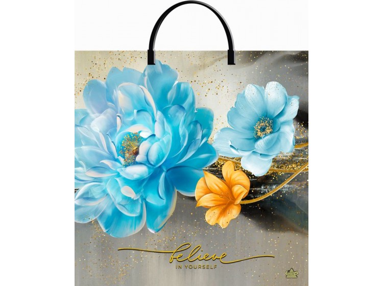 Мешок ПВД (пласт.руч) 360*370 (100мкр) Небесные цветы